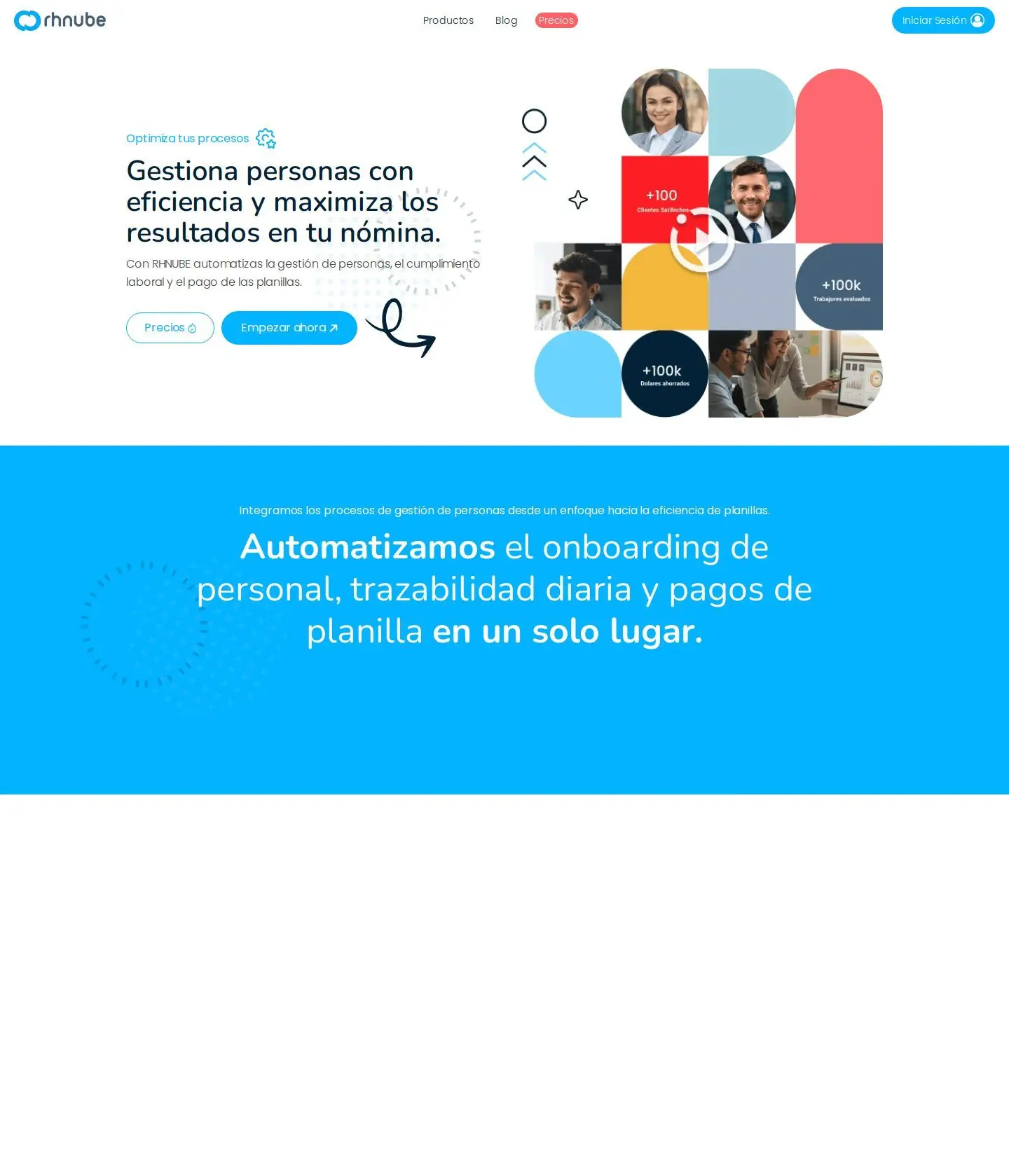 Página de inicio de Rhnube